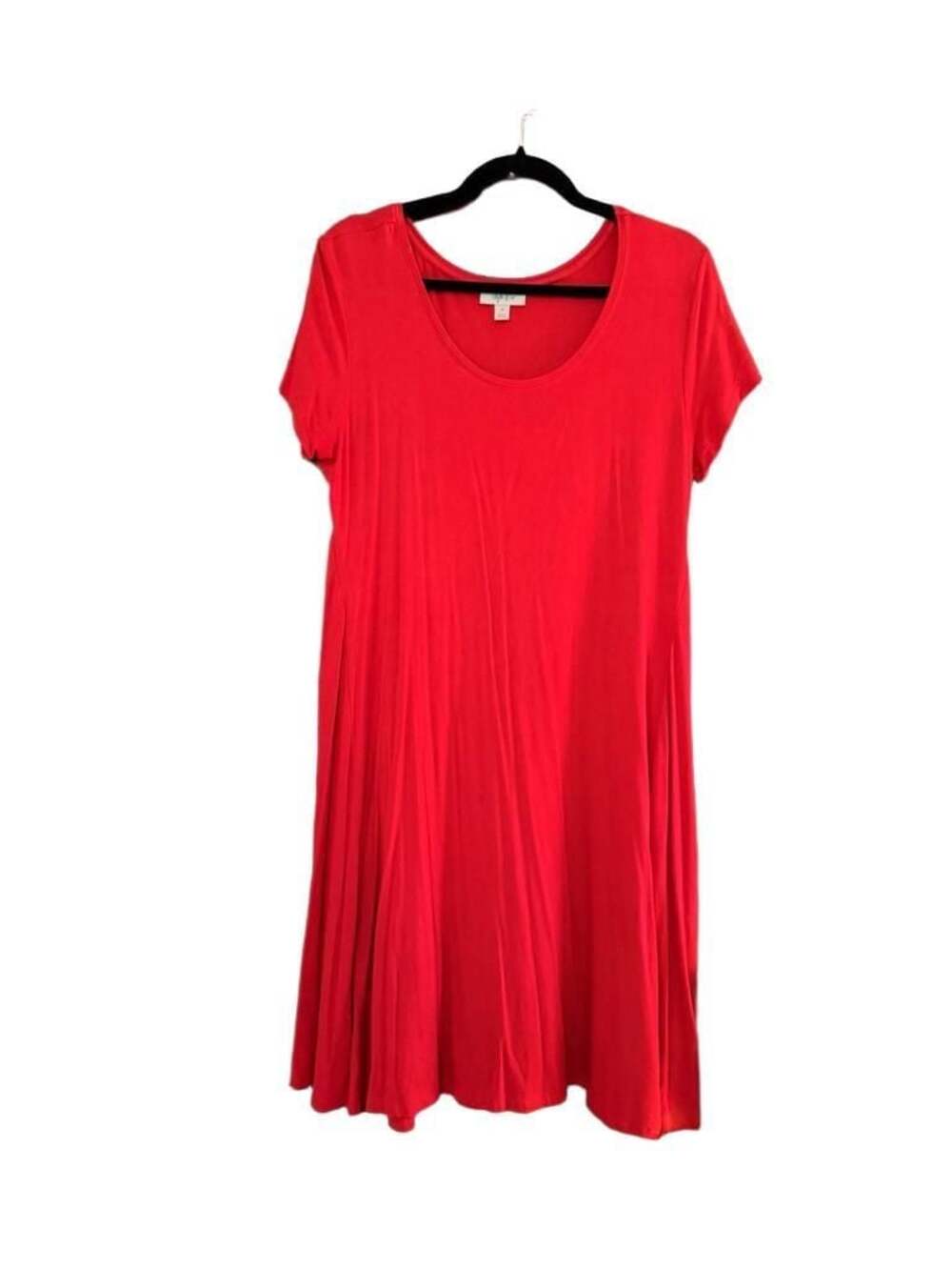 Style & Co Red Short Sleeve Swing T-Shirt Dress